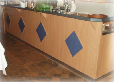 Ladentheke Gastrotheke Blau